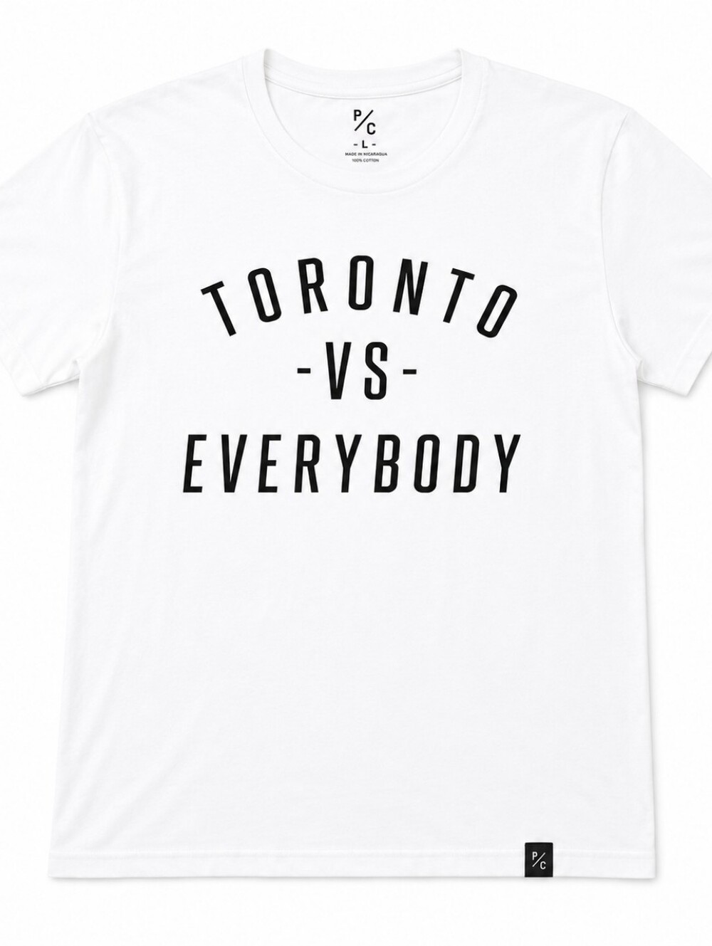 Peace Collective Unisex White Toronto Vs Everybody Tshirt Sz LG